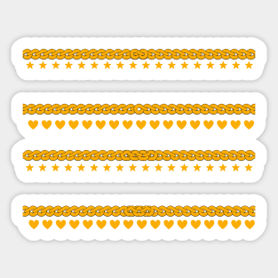 Golden Star & Heart Chain Sticker